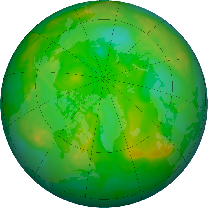 Arctic ozone map for 14 July 2010